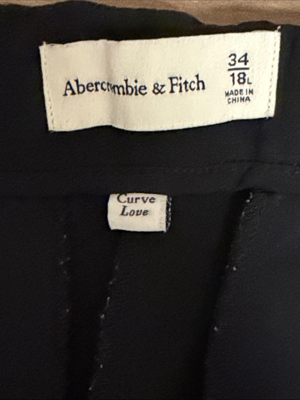 Abercrombie & Fitch Sloane Tailored Wide Leg Pant Size 18L Curve Love Black - Picture 2 of 9